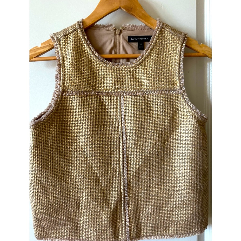 Womens Banana Republic Woven Top-Gold-XS